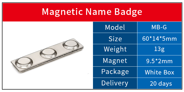Insigne magnétique de nom de néodyme de rectangle de plaque d'acier d'identification de bureau réutilisable adhésif de 3M