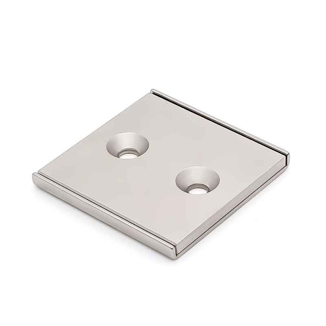 Matériau magnétique de terre rare N35 N52, taille personnalisée, Logo couleur, aimant de canal NdFeB à trou fraisé carré de Force forte de 20kg