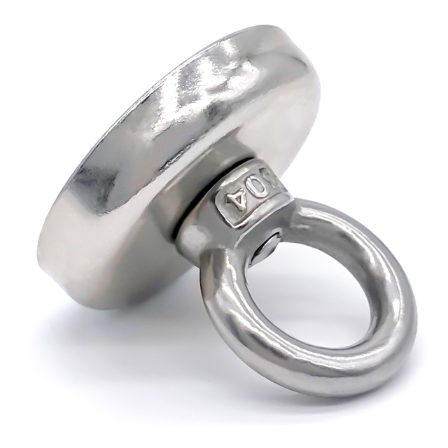 Aimant de pêche en néodyme de recherche sous-marine à base ronde avec anneau de levage