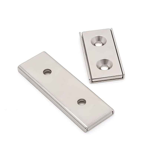 Ventes chaudes de haute qualité N35 N45 néodyme Rectangle outil magnétique bloc forme Ni placage trou fraisé NdFeB canal aimant
