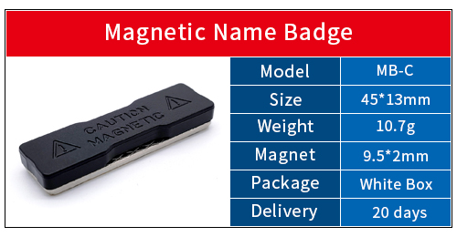 Badge magnétique rectangulaire